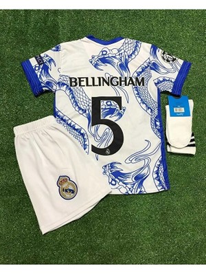 R.e.a.l M.a.d.r.i.d 2023/24 Yeni Sezon Jude Bellingham Yılan Desenli Özel Çocuk Forması 4'lü Set