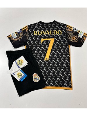 R.madridd 2024/25 Yeni Sezon Cristiano Ronaldo Özel Konsept (Armalı) Çocuk Forması 4lü