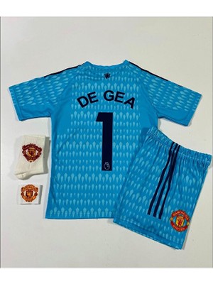 M.unitedd 2022/23 Sezonu David De Gea Çocuk Kaleci Forması 4'lü Set (Armalı)
