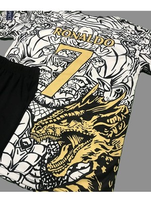 Cristiano R,o,n,a,l,d,o, Dragon Özel Temalı Tasarım Çocuk Forması 4'lü Set