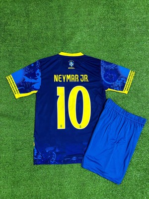 Brezilya Neymar Jr Özel Konsept Çocuk Forması (Mavi)