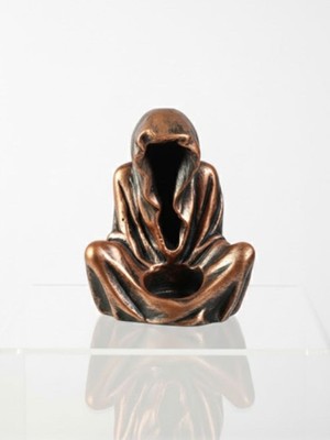 Be Beauty Bakır Renk Mistik Büyücü Figürlü Geri Akış Tütsülük ve Mumluk - 15 cm El Yapımı Dekoratif Obje