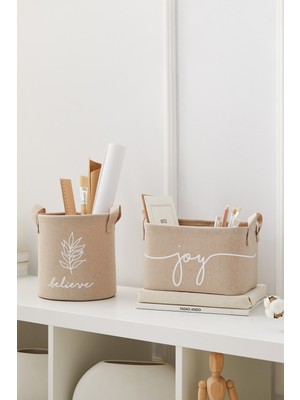 PremiumPort 2'li Bej Dolap Içi Çamaşır ve Oyuncak Organizer Seti