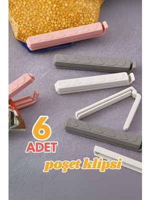 PremiumPort 6'lı Poşet Klipsi Seti, Dayanıklı ve Yıkanabilir Paket Kapatma Mandalları