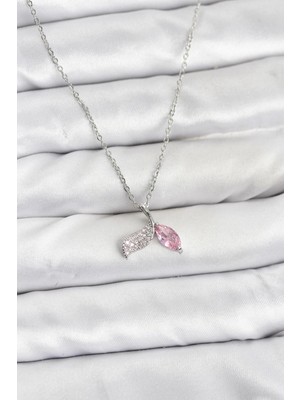 Butik Bfs 316L Çelik Zincir Gümüş Renk Balık Kuyruğu Model Zirkon Taşlı Kadın Kolye