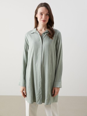 Lc Waikiki Yeni Sezon Çizgili Kadın Gömlek Tunik