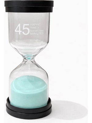 Zaman 45 Dakikalık Su Yeşili Cam Kum Saati – Dekoratif Masaüstü
