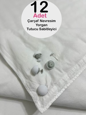 PremiumPort Pratik 12'li Mantar Şeklinde Yorgan Sabitleme Iğnesi Düğmeli Klips