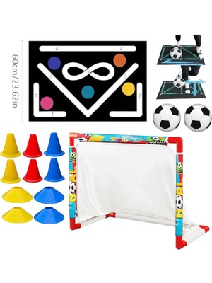 Depomiks Avm Minyatür Kale + 4 Duba +4 Çanak +Antrenman Halısı + 2 Mini Plastik Top Antrenman Set