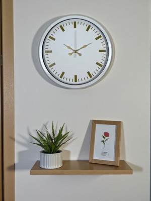 Toyigoo Beyaz Zarafet 40 cm Metal Duvar Saati TYGO-RS34YT