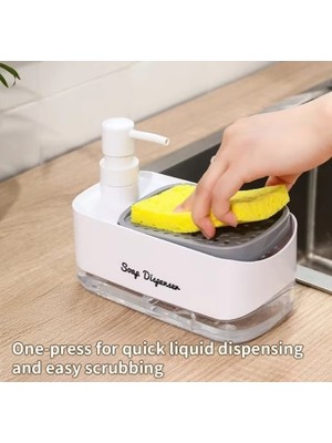 Toyigoo Çift Hazneli Sıvı Sabunluk, Süngerlik ve Otomatik Deterjanlık (4881) TYGO-RSGO34