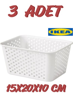 PremiumPort Beyaz 15X20X10 cm Sepet Takımı (3'lü) Eşyalar Için Şık ve Kullanışlı