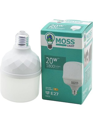 Toyigoo Moss Lıght MS-3095 20W  Torch LED Ampul Plastik E27 1800LUMEN 5.000 Saat Ömür IP20 220-240V Ac (4