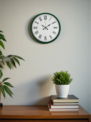 Toyigoo Zentime 36 cm Yeşil Dekoratif Duvar Saati TYGO-RS34YT