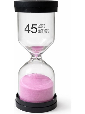 45 Dakika Pembe Kum Saati – Dekoratif Cam Zaman Ölçer, Masaüstü Ofis ve Ev Aksesuarı