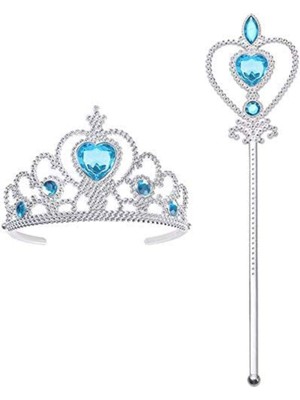 Toyigoo Karlar Ülkesi Elsa Mavi Kalpli Taç ve Mavi Asa Seti Çocuk Boy (4881) TYGO-RSGO34