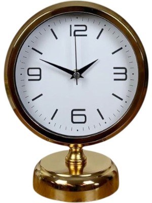 ForWhat Büro Ev Ofis Hediyesi Için 20X25CM Golden Stil Metal Masa Saati