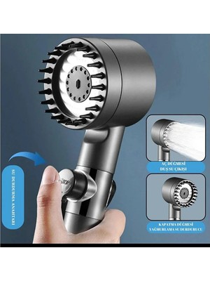 Toyigoo Yeni Nesil Çok Masajlı Fonksiyonlu Ayarlanabilir Arıtmalı Krom Kaplı Duş Başlığı El Duşu