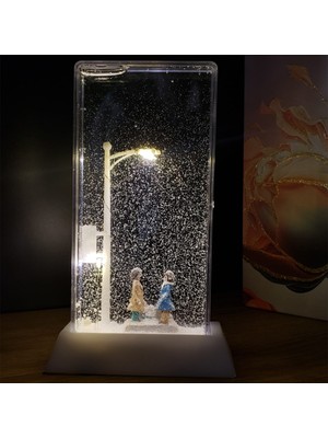 PremiumPort Romantik Sevgililer Temalı Sokak Lambası Kar Küresi, Şık ve Sıcak Atmosfer