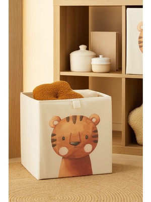 PremiumPort Sevimli Kaplan Tasarımlı Çocuk Odası Saklama Kutusu 33X30X33