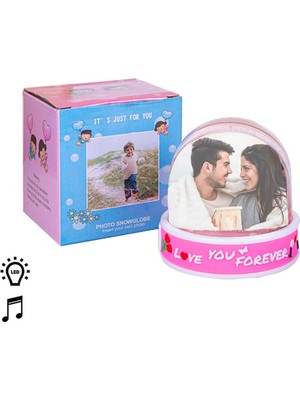 PremiumPort Müzikli Love Fotoğraflı Kar Küresi, Sevgililer Günü Hediye