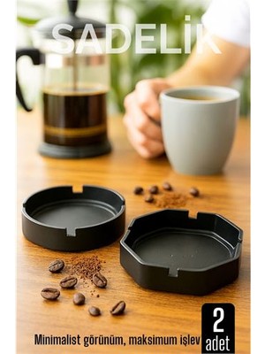 Toyigoo 2 Li Karbon Plastik Küllük Seti  - Masaüstü Küllük  Kaymaz Hafif ve Şık Tasarım  Tygoo-Rshb