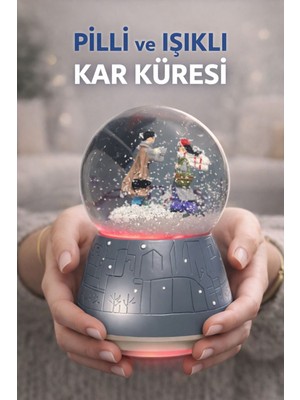 PremiumPort Sevgiliye Özel 11CM Kar Küresi, Pilli ve Işıklı Hediye