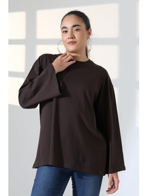 Modaplaza Kadın Kol Ağzı Geniş Oversıze Pamuklu Bluz 22139