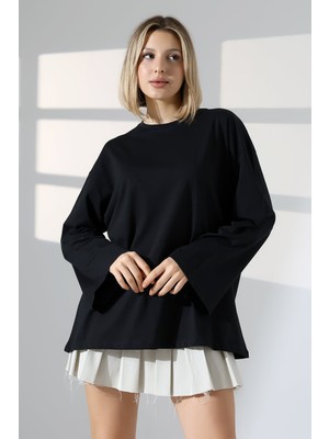 Modaplaza Kadın Kol Ağzı Geniş Oversıze Pamuklu Bluz 22139