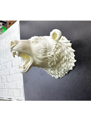 Toyigoo Özel Tasarım Beyaz Ayı Duvar Aksesuarı 3D Dekoratif Heykel 25X19 cm TYGOO-RSHB34