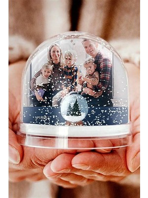 PremiumPort Şık Kar Küresi, Kar Tanesi Desenli, Dekoratif ve Havalı Hediye
