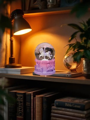 PremiumPort Renkli Işıklı Atlı Karınca Kar Küresi 7x4.5 Cm, Pilli, Dekoratif