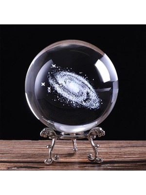 PremiumPort 3D Samanyolu Cam Küre, Dekoratif Metal Ayaklı, Şık ve Modern Tasarım