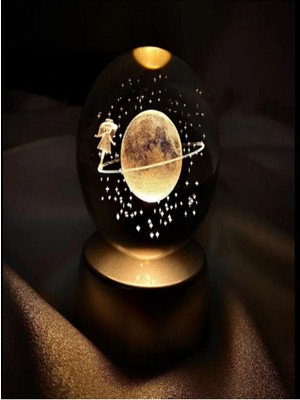 PremiumPort Satürn Kız Cam Küre, Şık ve Zarif Dekoratif Parça