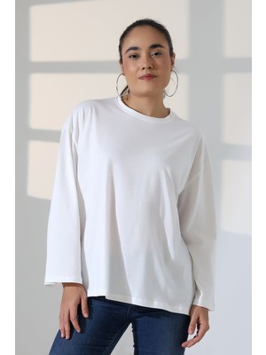 Modaplaza Kadın Kol Ağzı Geniş Oversıze Pamuklu Bluz 22139