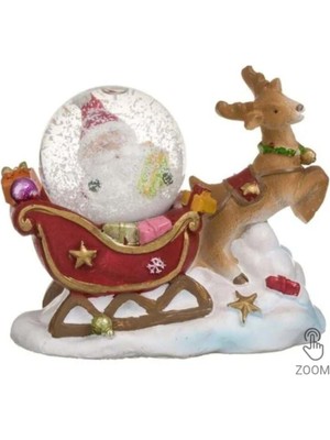 PremiumPort Yılbaşı Temalı Geyikli Mini Cam Küre, Şık ve Sıcacık Dekorasyon Parçası