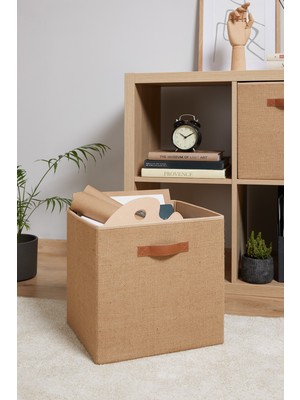 Teknotrust Katlanabilir Jüt Dolap Içi Çamaşır ve Oyuncak Saklama Kutusu