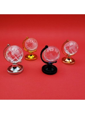 PremiumPort Parlak Mini Işıklı Cam Kristal Dünya Dekorasyonu, Şık ve Zarif Tasarım