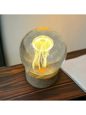 PremiumPort Şeffaf Cam Küre, Işıklı Dekoratif Süs, Şık ve Modern Tasarım