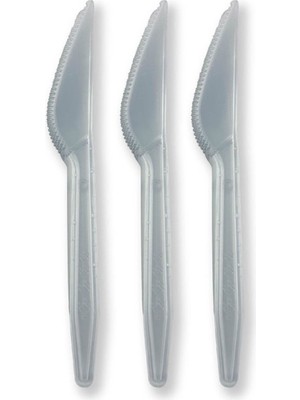 Skygo Gri Renk Lüks Plastik Bıçak 25 Adet