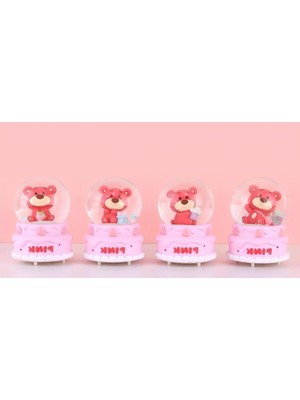 PremiumPort Işıklı ve Ayıcıklı 7 cm Kar Küresi, Sıcak ve Şirin Dekorasyon Parçası