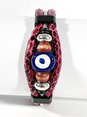 Moncuk Design Nazar Boncuklu Kırmızı Erkek Bileklik - Sevgiliye Hediye