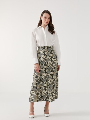 Lc Waikiki Yeni Sezon Beli Lastikli Çiçekli Kadın Etek