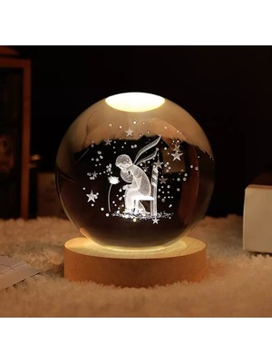 PremiumPort Ahşap Standlı Küçük Prens Cam Küre, Şık ve Zarif Dekor Parçası