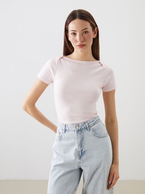 Lc Waikiki Yeni Sezon Kayık Yaka Kadın Tişört