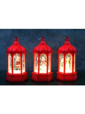 PremiumPort Yılbaşı Temalı Işıklı Kar Küresi, Renkli ve Parlak Dekorasyon Parçası