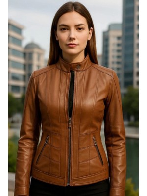 HMO Store Kahve Özel Tasarım Premium Hakiki Deri Ceket