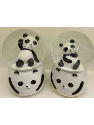 PremiumPort Sevimli Panda Kar Küresi, Orta Boy, Rüya Gibi Kış Dekorasyonu