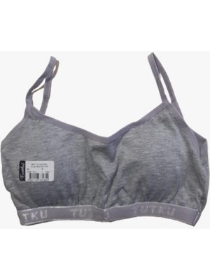 Tutku Genç Kız Çorap Ip Askılı Kaplı Alıştırma Sutyeni-Gri-M