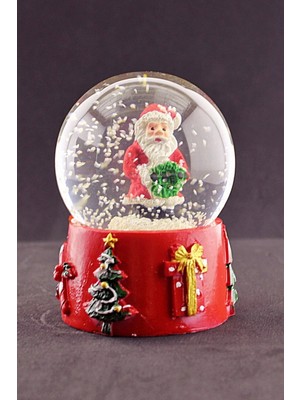 PremiumPort Noel Baba Temalı 9 cm Işıklı Kar Küresi, Ortak Süsleme Parçası